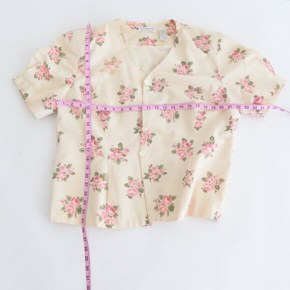 Liz Claiborne Rose Print Blazer - Cream and Pink - Picture 2 of 16